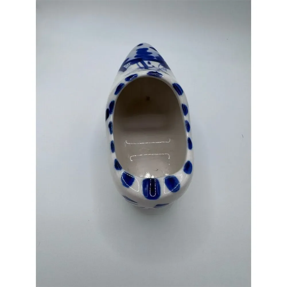 Vintage Delft Blue Hand Painted‎ Dutch Clog Shoe 4.5” Ceramic Decor Collectible - Picture 4 of 5